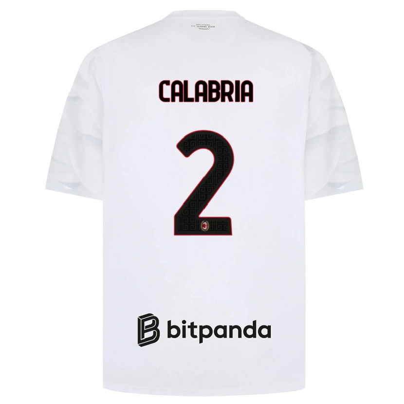 Danxen Kinder Davide Calabria #2 Weiß Rot Schwarz Auswärtstrikot Trikot 2026/27 T-Shirt Schweiz