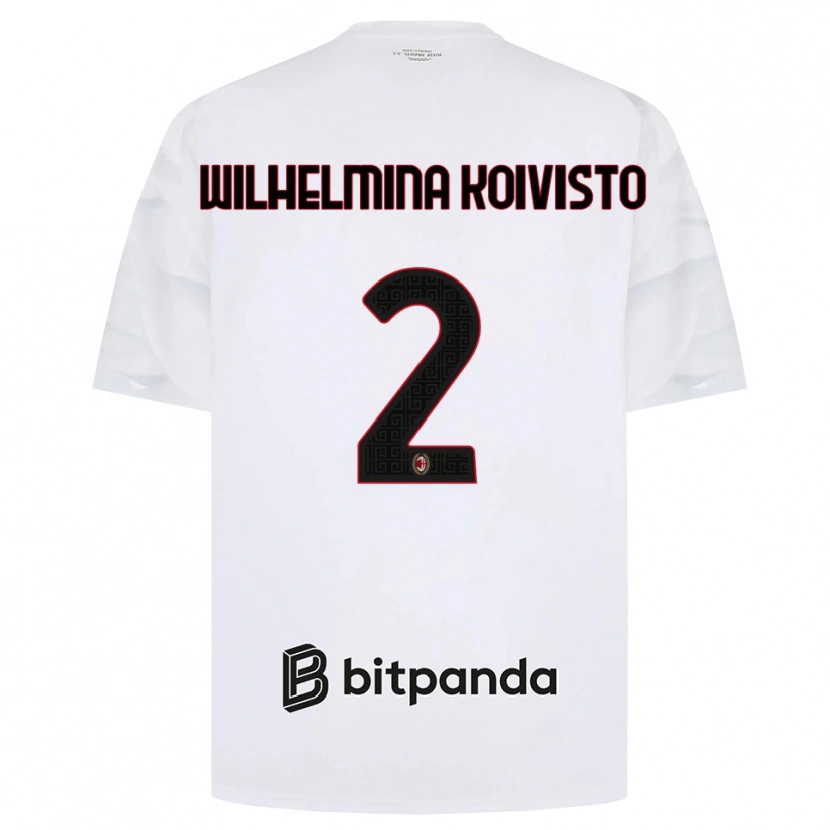 Danxen Kinder Emma Wilhelmina Koivisto #2 Weiß Rot Schwarz Auswärtstrikot Trikot 2026/27 T-Shirt Schweiz