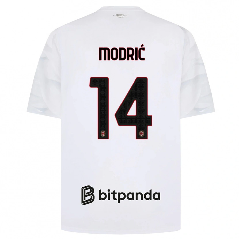 Danxen Kinder Luka Modrić #14 Weiß Rot Schwarz Auswärtstrikot Trikot 2026/27 T-Shirt Schweiz