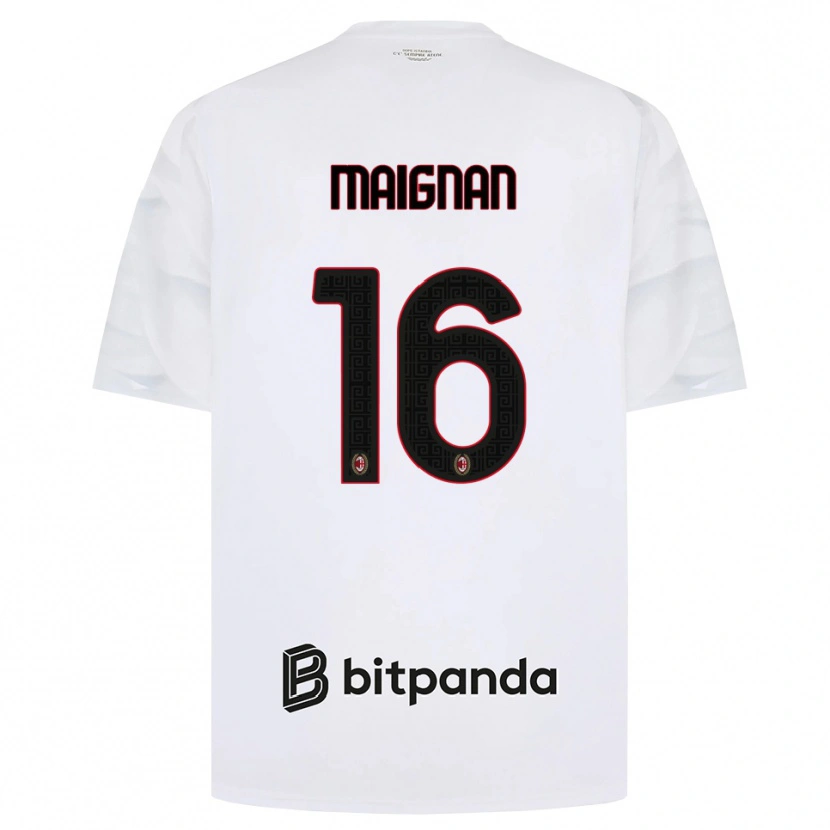 Danxen Kinder Mike Maignan #16 Weiß Rot Schwarz Auswärtstrikot Trikot 2026/27 T-Shirt Schweiz