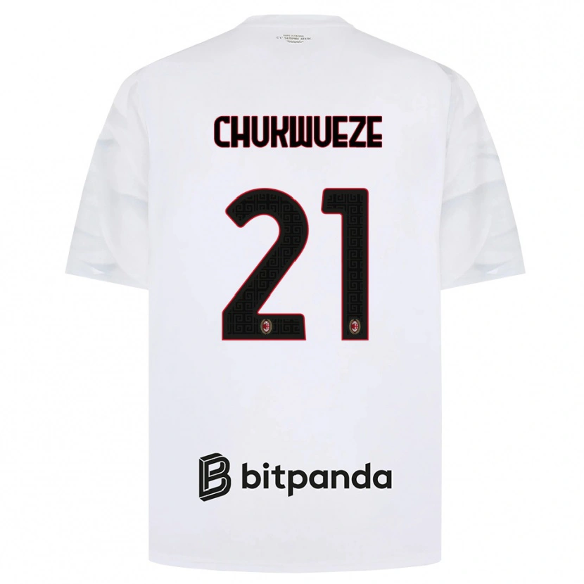 Danxen Kinder Samuel Chukwueze #21 Weiß Rot Schwarz Auswärtstrikot Trikot 2026/27 T-Shirt Schweiz