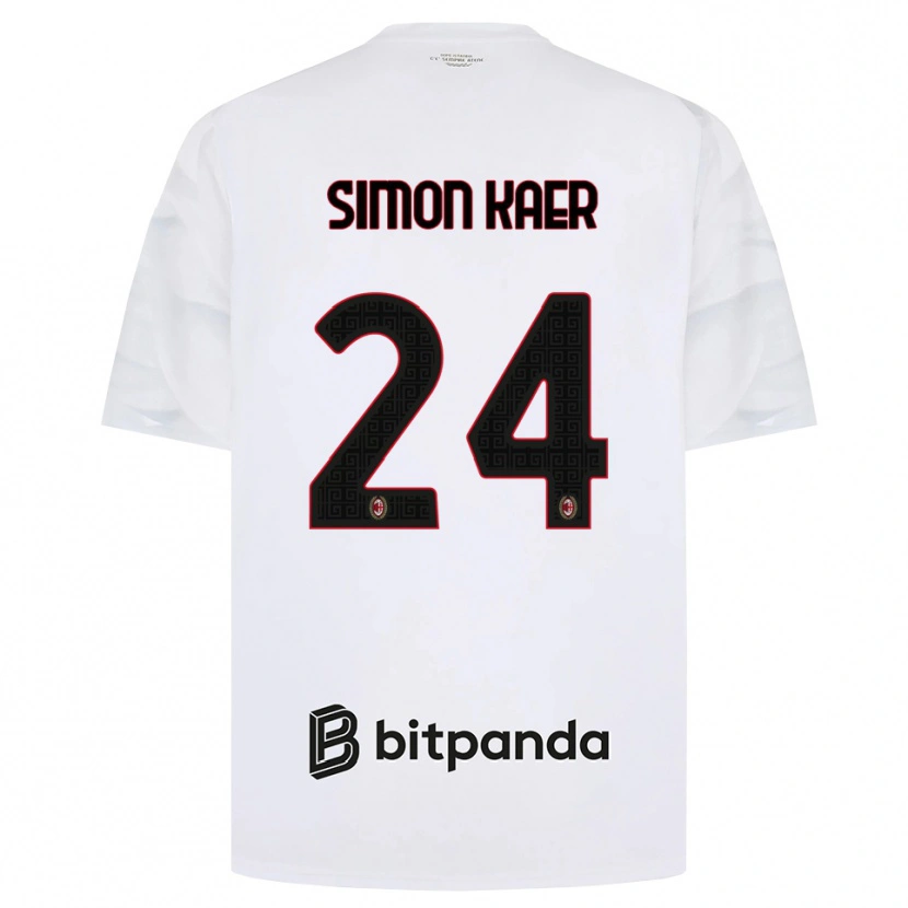 Danxen Kinder Simon Kaer #24 Weiß Rot Schwarz Auswärtstrikot Trikot 2026/27 T-Shirt Schweiz