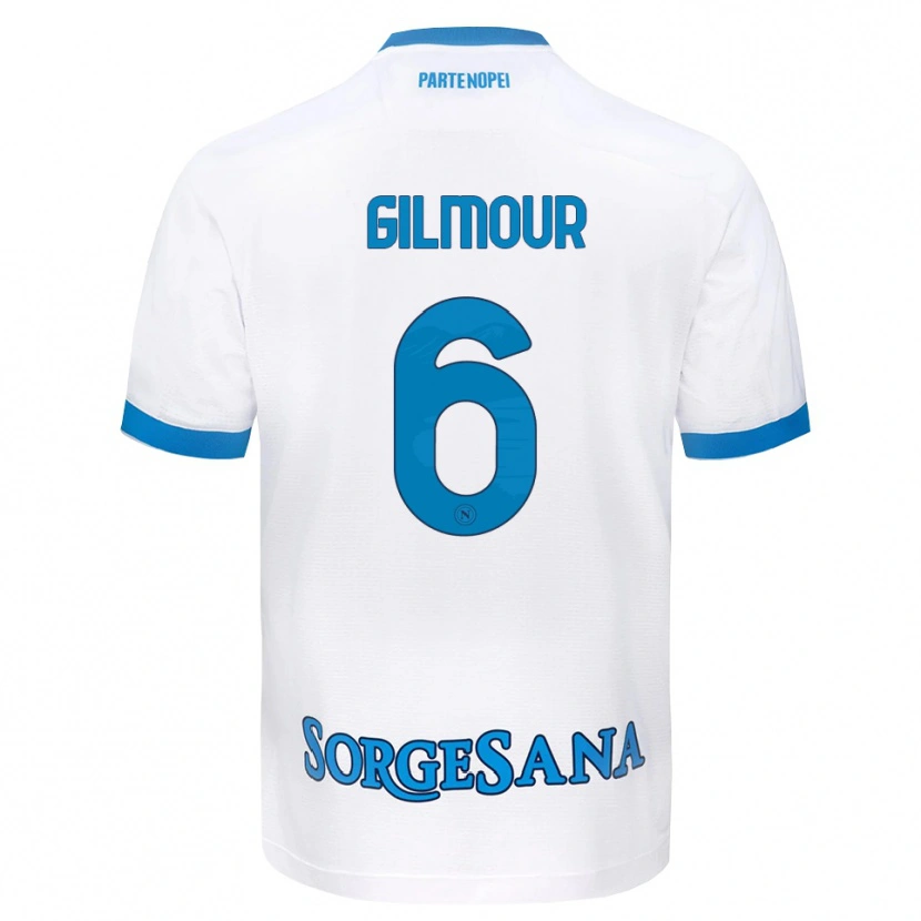 Danxen Kinder Billy Gilmour #6 Weiß Hellblau Auswärtstrikot Trikot 2026/27 T-Shirt Schweiz