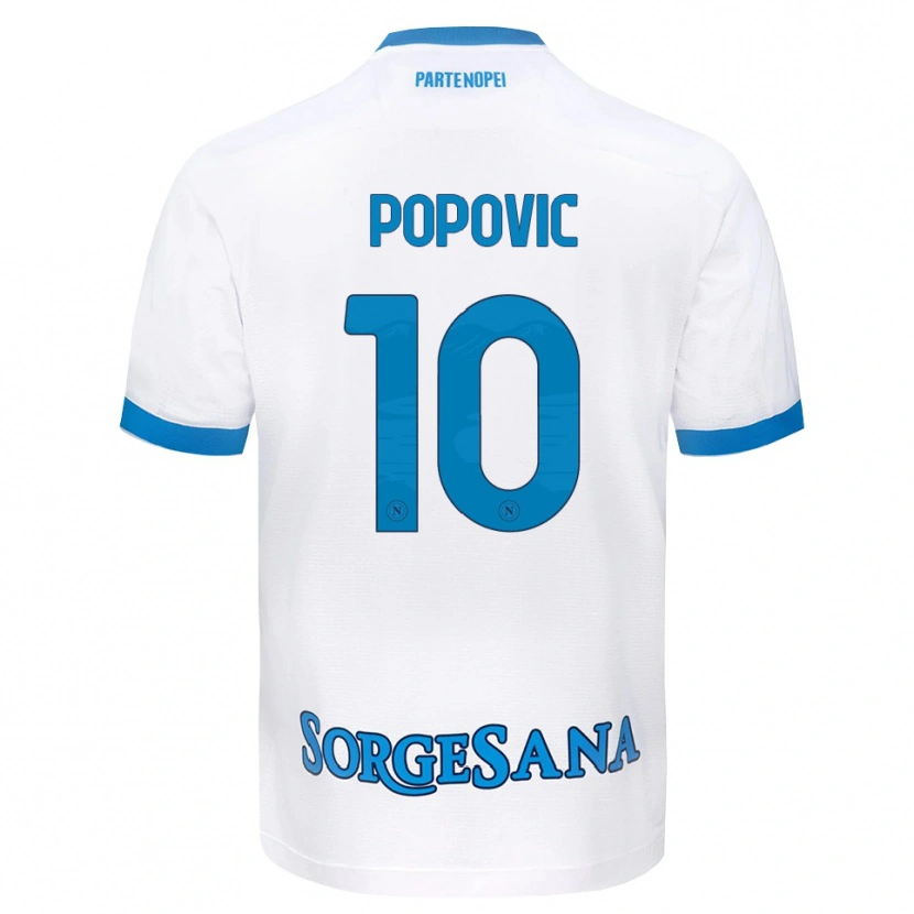 Danxen Kinder Matija Popovic #10 Weiß Hellblau Auswärtstrikot Trikot 2026/27 T-Shirt Schweiz