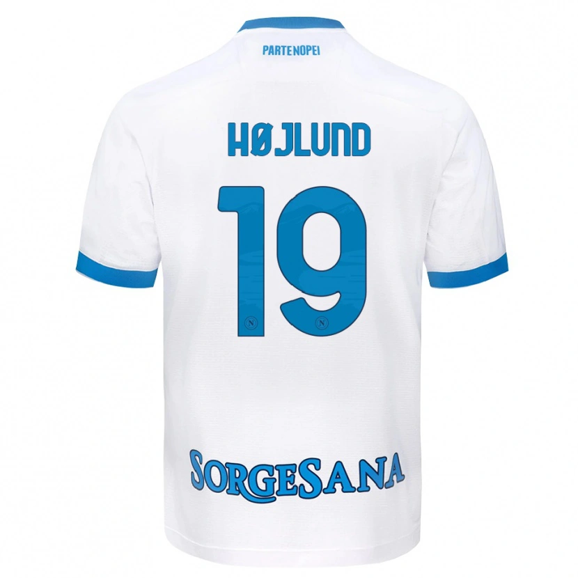 Danxen Kinder Rasmus Højlund #19 Weiß Hellblau Auswärtstrikot Trikot 2026/27 T-Shirt Schweiz