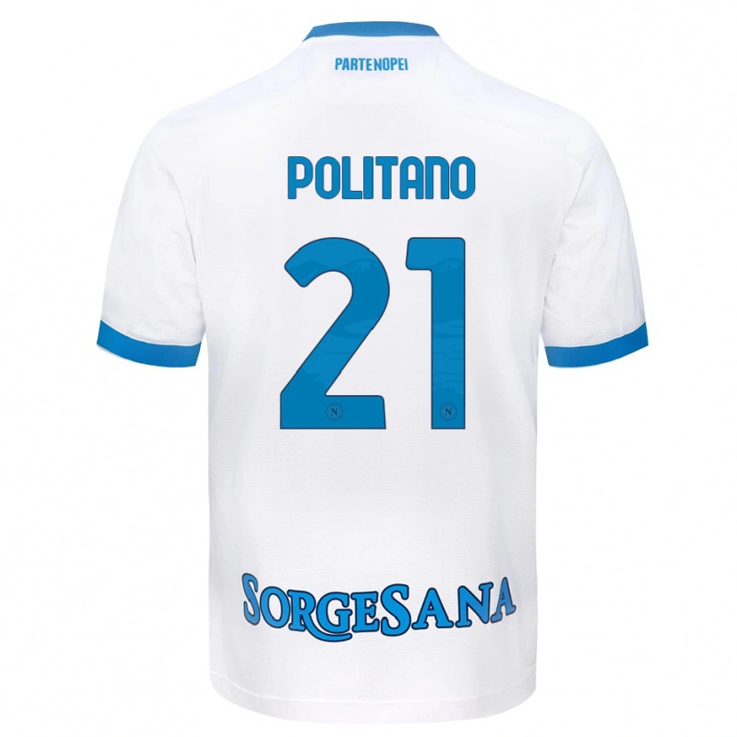 Danxen Kinder Matteo Politano #21 Weiß Hellblau Auswärtstrikot Trikot 2026/27 T-Shirt Schweiz