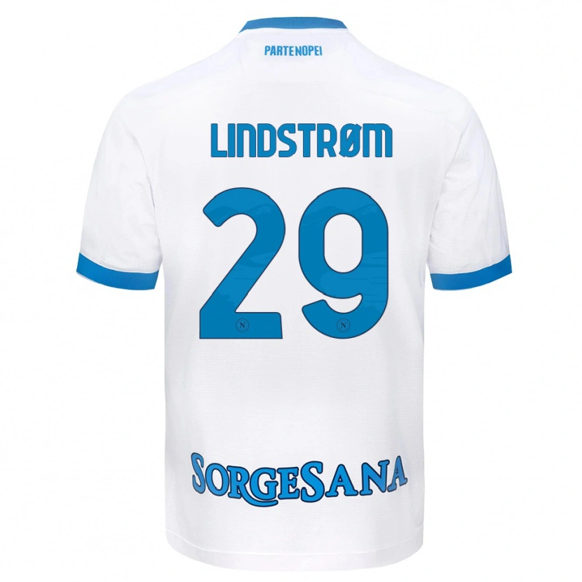 Danxen Kinder Jesper Lindstrøm #29 Weiß Hellblau Auswärtstrikot Trikot 2026/27 T-Shirt Schweiz