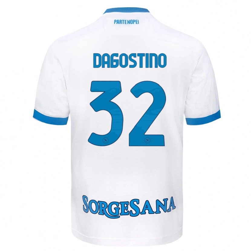 Danxen Kinder Giuseppe Dagostino #32 Weiß Hellblau Auswärtstrikot Trikot 2026/27 T-Shirt Schweiz