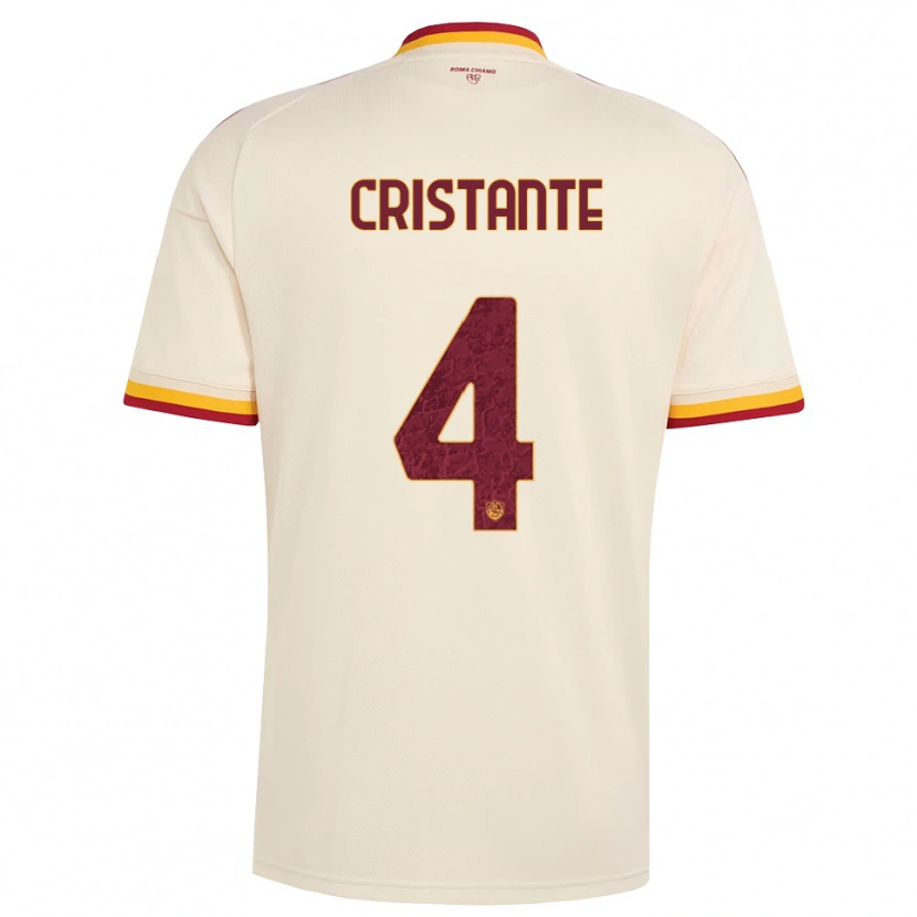 Danxen Kinder Bryan Cristante #4 Champagner Rot Gelb Auswärtstrikot Trikot 2026/27 T-Shirt Schweiz