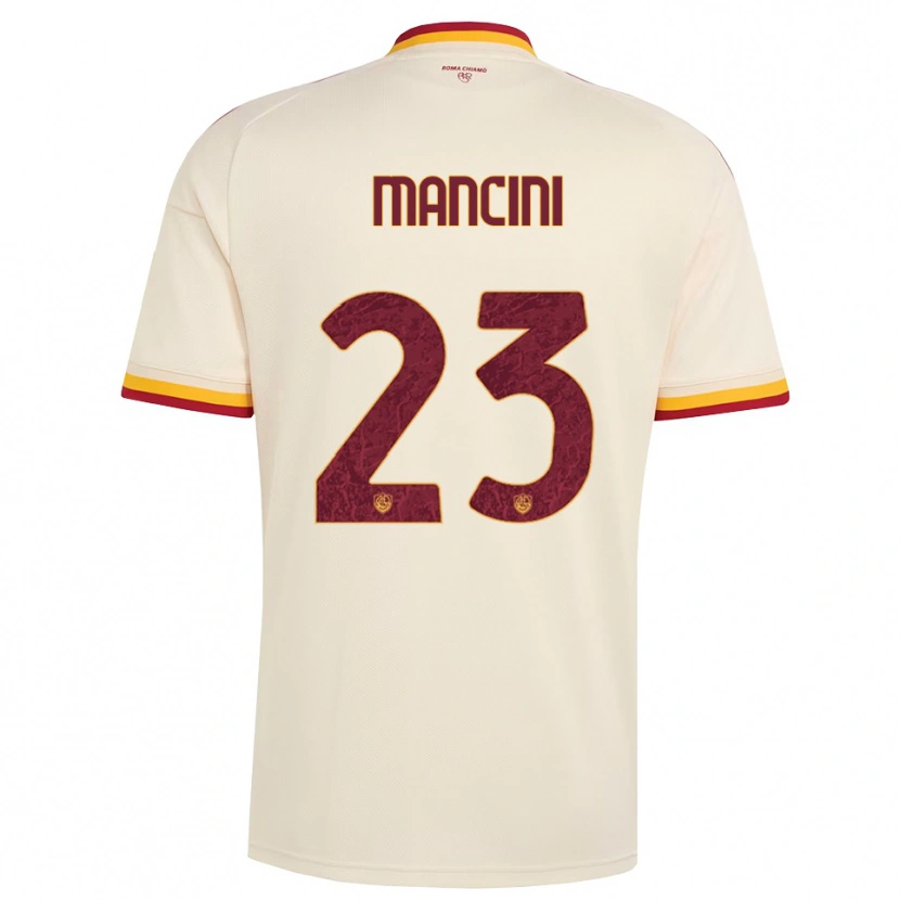 Danxen Kinder Gianluca Mancini #23 Champagner Rot Gelb Auswärtstrikot Trikot 2026/27 T-Shirt Schweiz