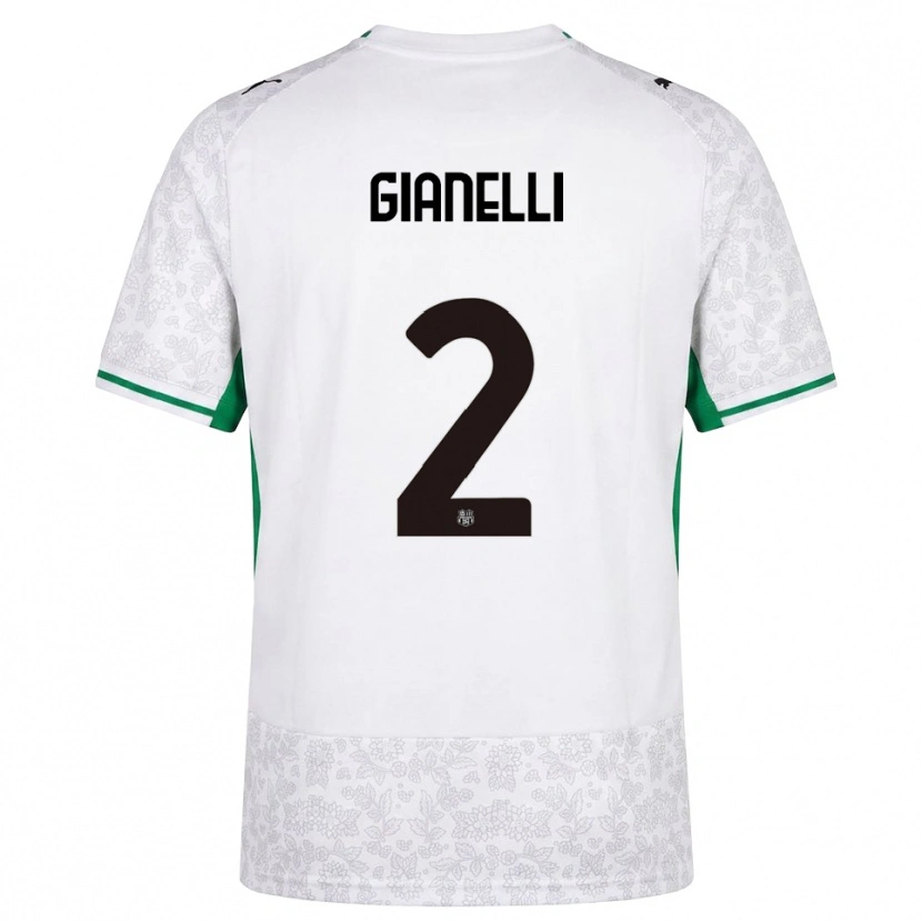Danxen Kinder Christian Gianelli #2 Weiß Schwarz Grün Auswärtstrikot Trikot 2026/27 T-Shirt Schweiz