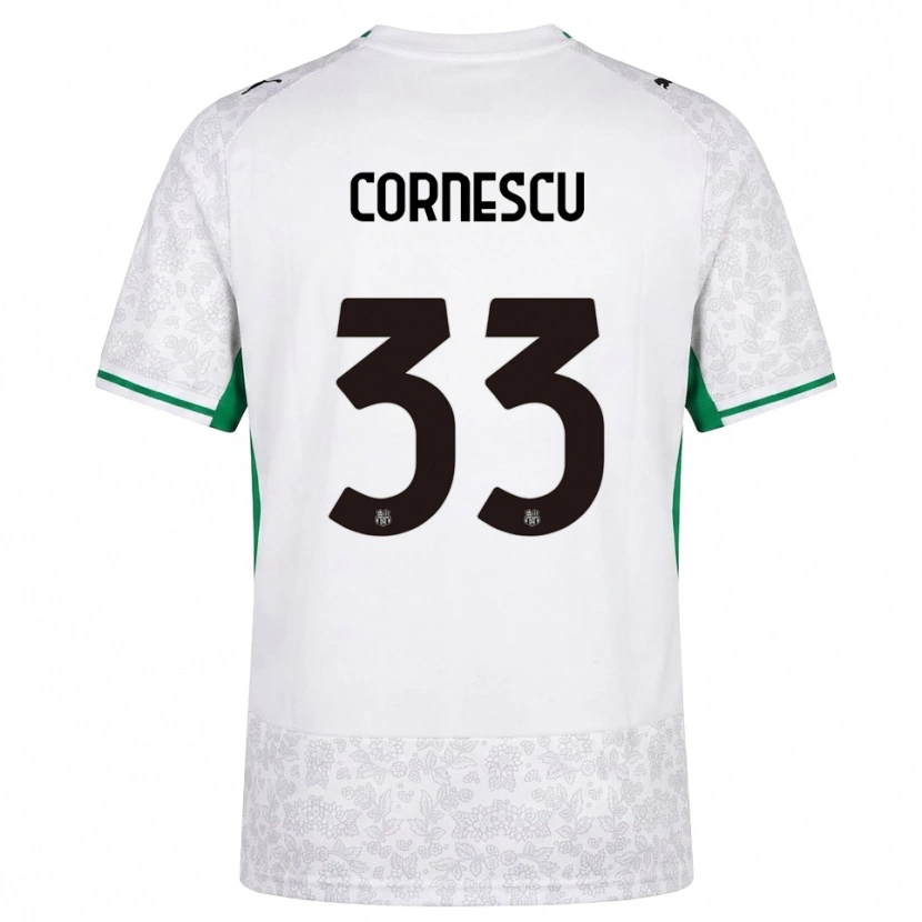Danxen Kinder Iustin Cornescu #33 Weiß Schwarz Grün Auswärtstrikot Trikot 2026/27 T-Shirt Schweiz