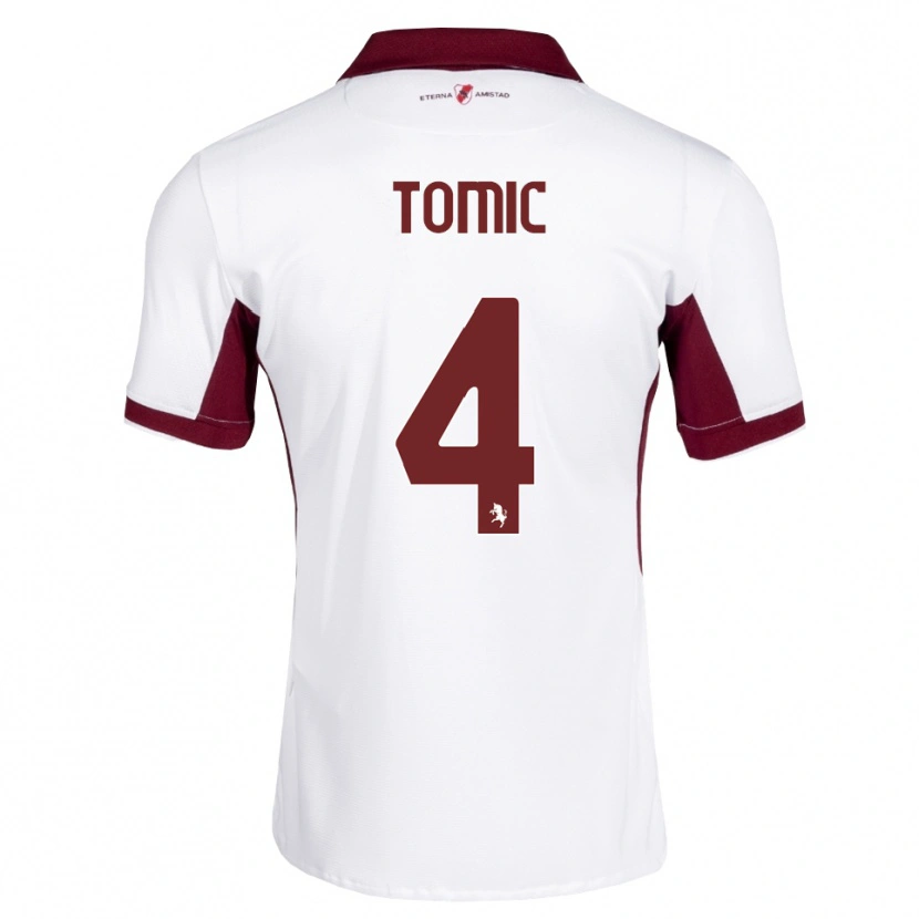 Danxen Kinder Luka Tomic #4 Burgund Weiß Rot Auswärtstrikot Trikot 2026/27 T-Shirt Schweiz