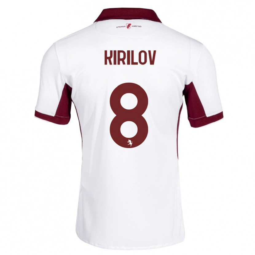 Danxen Kinder Martin Kirilov #8 Burgund Weiß Rot Auswärtstrikot Trikot 2026/27 T-Shirt Schweiz