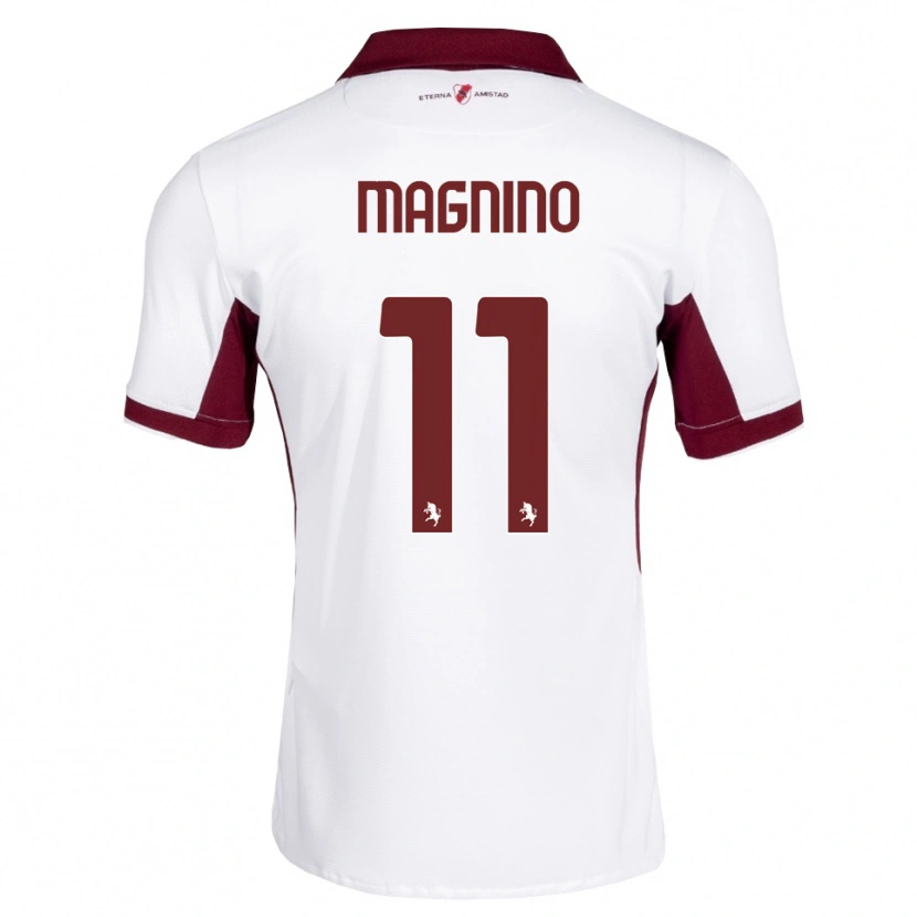 Danxen Kinder Emanuele Magnino #11 Burgund Weiß Rot Auswärtstrikot Trikot 2026/27 T-Shirt Schweiz
