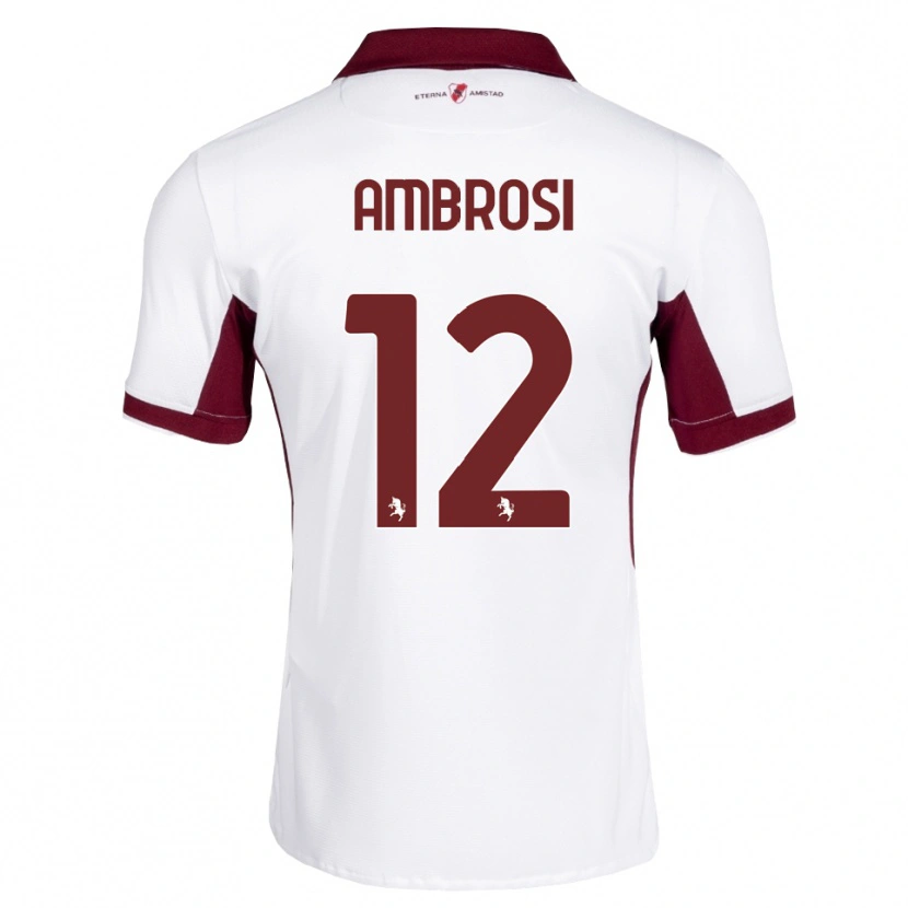 Danxen Kinder Martina Ambrosi #12 Burgund Weiß Rot Auswärtstrikot Trikot 2026/27 T-Shirt Schweiz