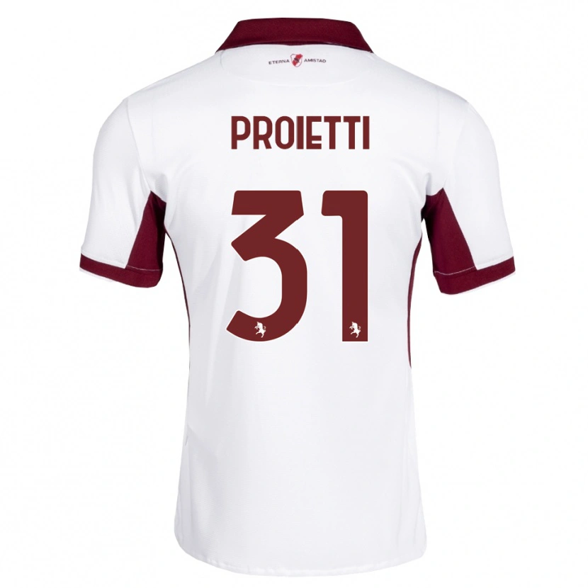 Danxen Kinder Riccardo Proietti #31 Burgund Weiß Rot Auswärtstrikot Trikot 2026/27 T-Shirt Schweiz