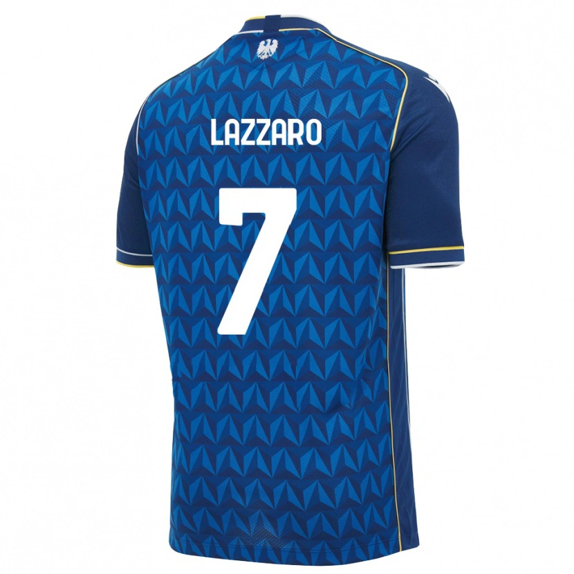 Danxen Kinder Davide Lazzaro #7 Königsblau Weiß Blau Auswärtstrikot Trikot 2026/27 T-Shirt Schweiz