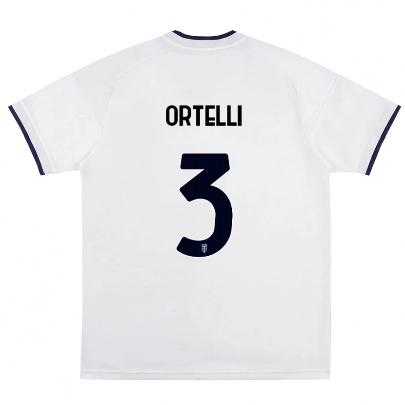Danxen Kinder Manuel Ortelli #3 Weiß Rot Königsblau Auswärtstrikot Trikot 2026/27 T-Shirt Schweiz