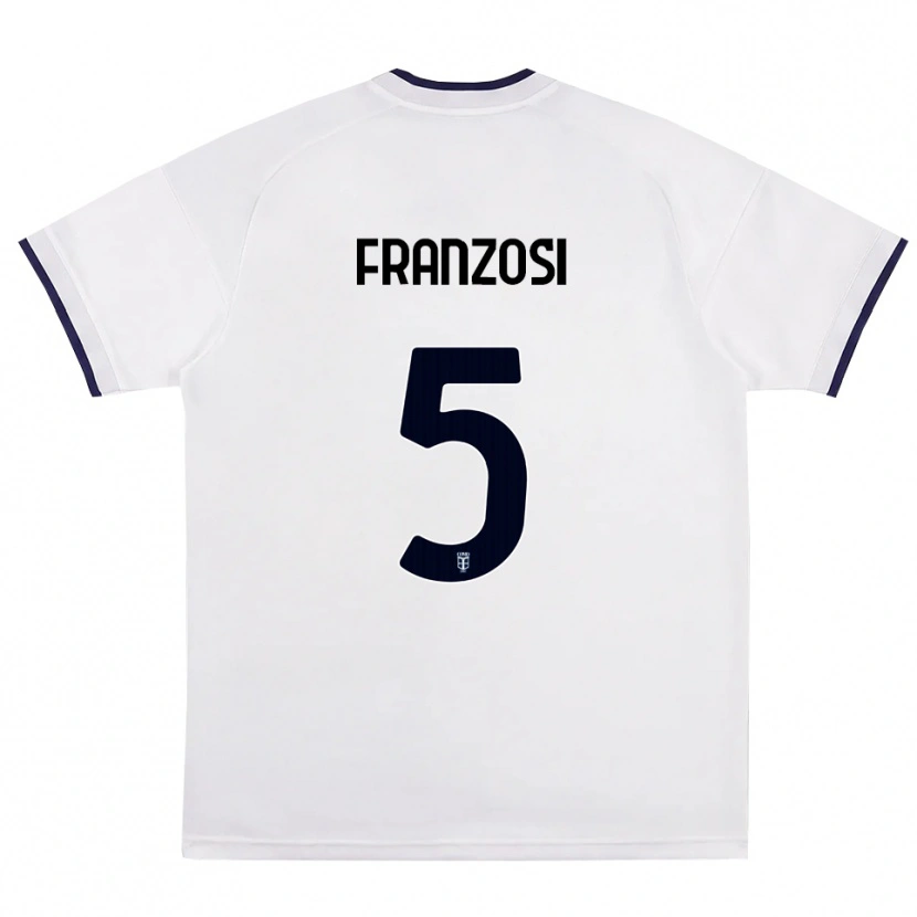 Danxen Kinder Edoardo Franzosi #5 Weiß Rot Königsblau Auswärtstrikot Trikot 2026/27 T-Shirt Schweiz