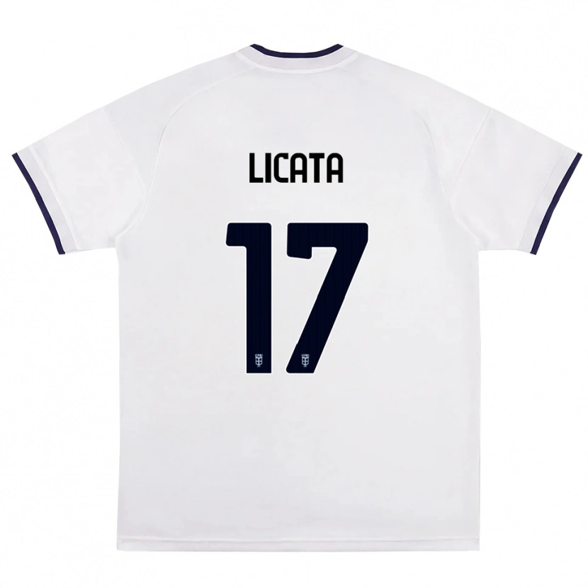Danxen Kinder Alessandro Licata #17 Weiß Rot Königsblau Auswärtstrikot Trikot 2026/27 T-Shirt Schweiz