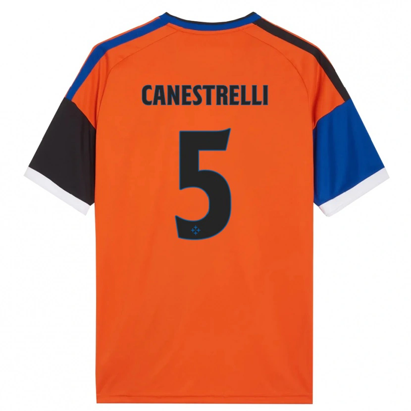 Danxen Kinder Simone Canestrelli #5 Orange Blau Schwarz Weiß Auswärtstrikot Trikot 2026/27 T-Shirt Schweiz