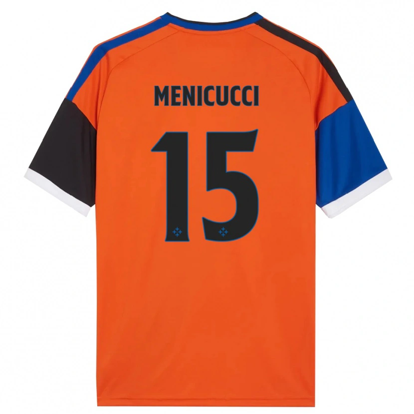 Danxen Kinder Edoardo Menicucci #15 Orange Blau Schwarz Weiß Auswärtstrikot Trikot 2026/27 T-Shirt Schweiz