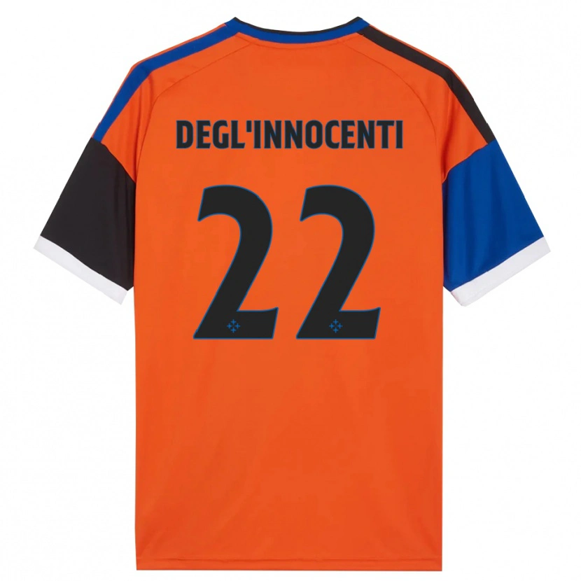Danxen Kinder Luca Degl'innocenti #22 Orange Blau Schwarz Weiß Auswärtstrikot Trikot 2026/27 T-Shirt Schweiz