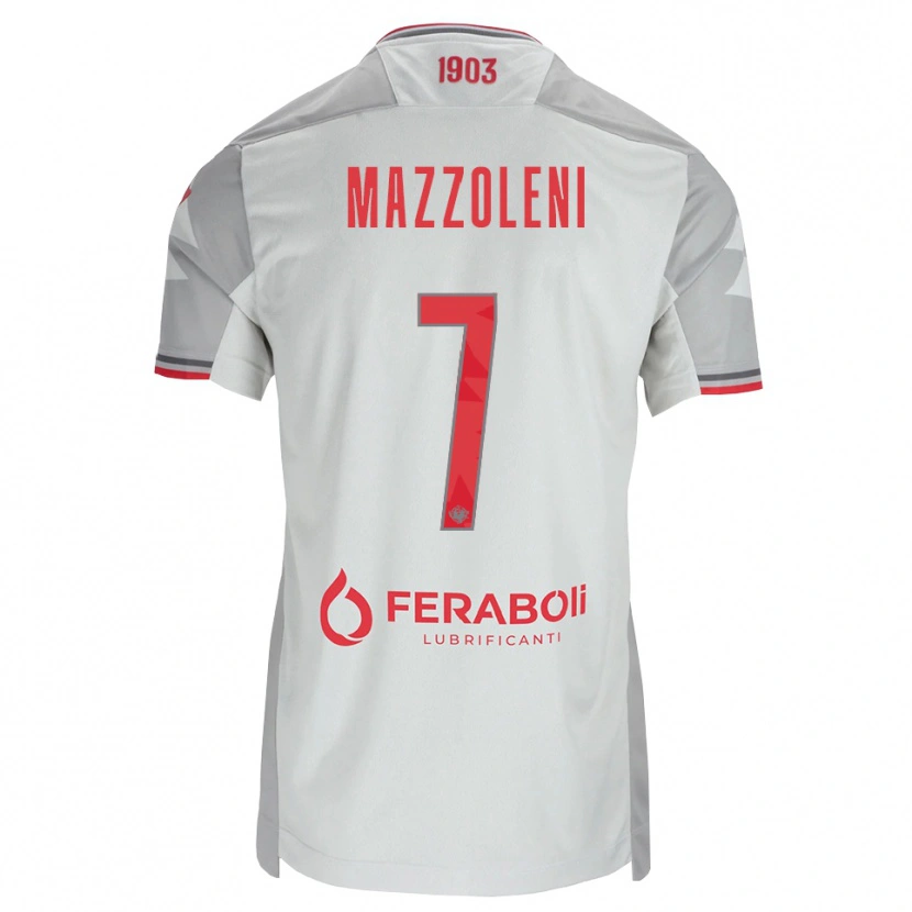 Danxen Kinder Andrea Mazzoleni #7 Grau Weiß Rot Auswärtstrikot Trikot 2026/27 T-Shirt Schweiz