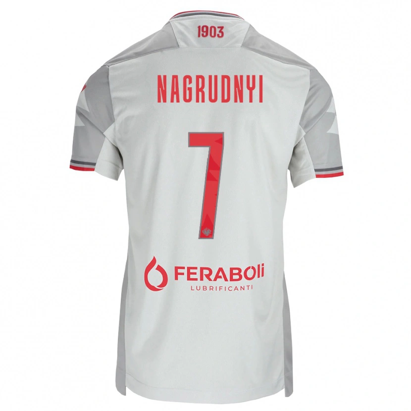 Danxen Kinder Vladyslav Nagrudnyi #7 Grau Weiß Rot Auswärtstrikot Trikot 2026/27 T-Shirt Schweiz