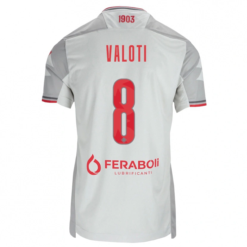 Danxen Kinder Mattia Valoti #8 Grau Weiß Rot Auswärtstrikot Trikot 2026/27 T-Shirt Schweiz