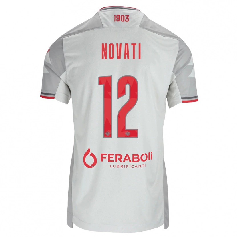 Danxen Kinder Lorenzo Novati #12 Grau Weiß Rot Auswärtstrikot Trikot 2026/27 T-Shirt Schweiz