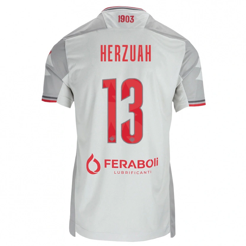 Danxen Kinder Gabriel Herzuah #13 Grau Weiß Rot Auswärtstrikot Trikot 2026/27 T-Shirt Schweiz