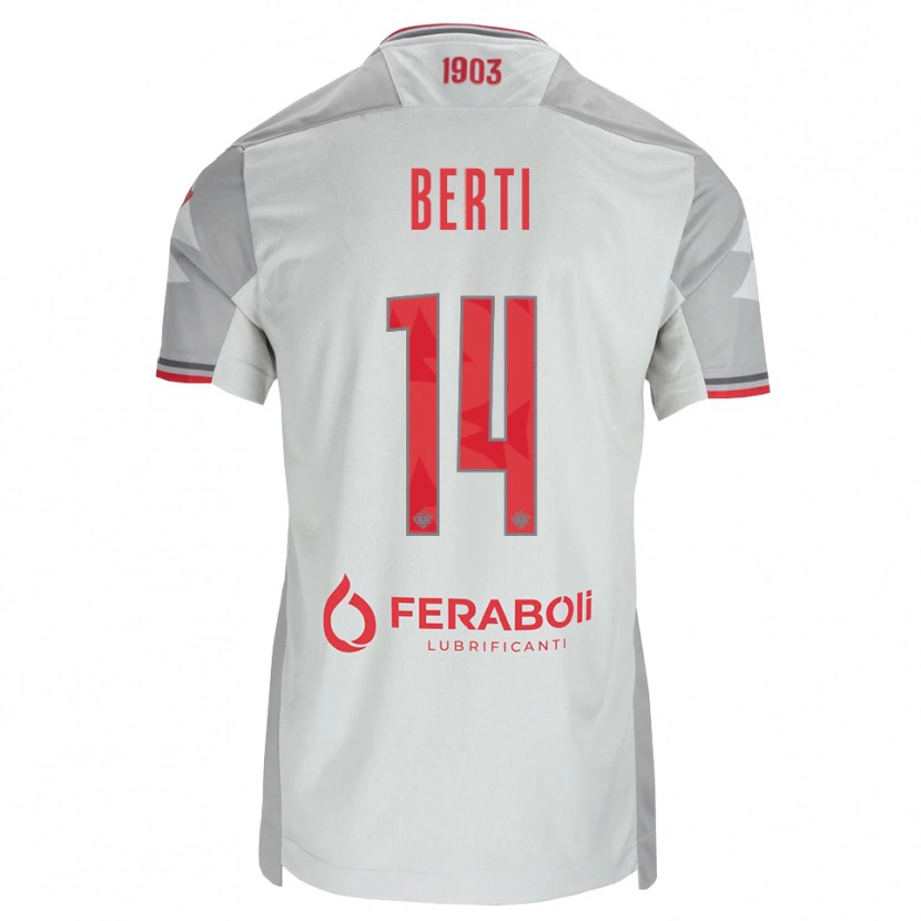 Danxen Kinder Tommaso Berti #14 Grau Weiß Rot Auswärtstrikot Trikot 2026/27 T-Shirt Schweiz