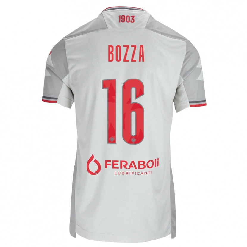 Danxen Kinder Mattia Bozza #16 Grau Weiß Rot Auswärtstrikot Trikot 2026/27 T-Shirt Schweiz