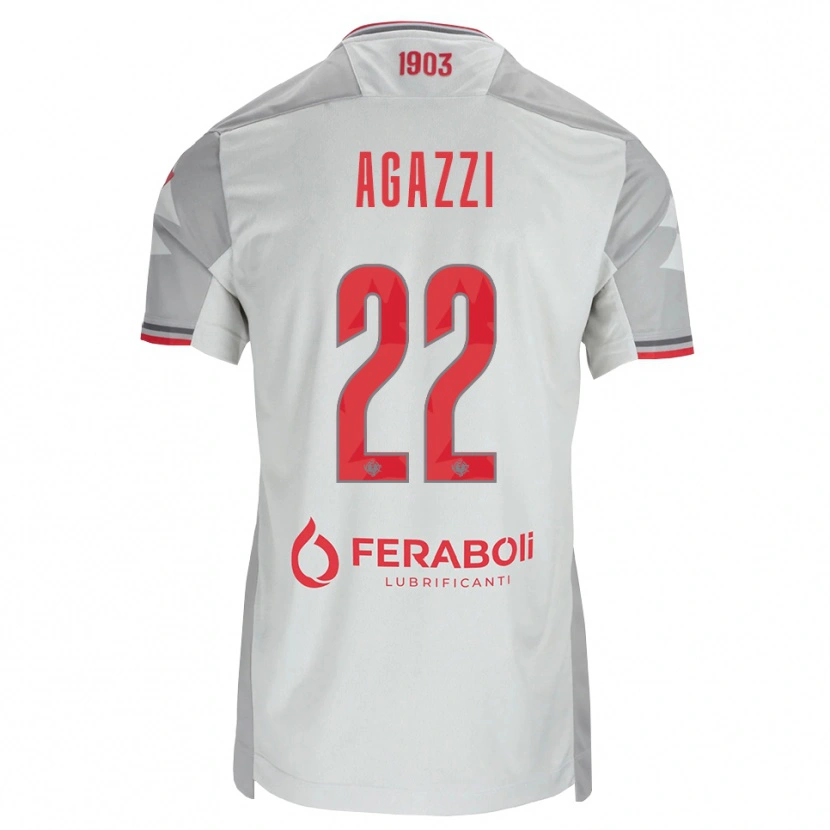 Danxen Kinder Federico Agazzi #22 Grau Weiß Rot Auswärtstrikot Trikot 2026/27 T-Shirt Schweiz