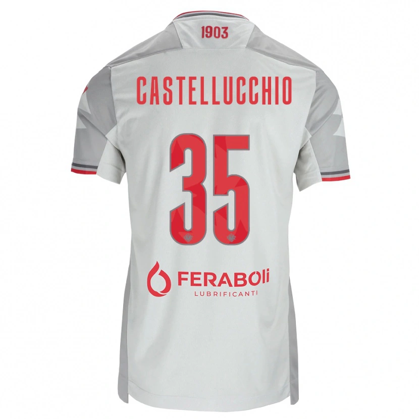 Danxen Kinder Gabriele Castellucchio #35 Grau Weiß Rot Auswärtstrikot Trikot 2026/27 T-Shirt Schweiz