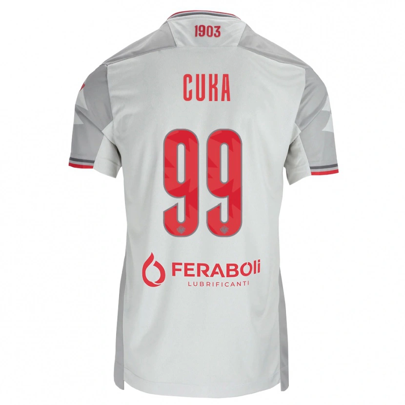 Danxen Kinder Samuel Cuka #99 Grau Weiß Rot Auswärtstrikot Trikot 2026/27 T-Shirt Schweiz