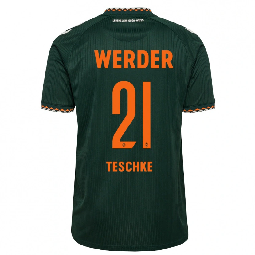 Danxen Kinder Tim Teschke #21 Dunkelgrün Orange Weiß Auswärtstrikot Trikot 2026/27 T-Shirt Schweiz
