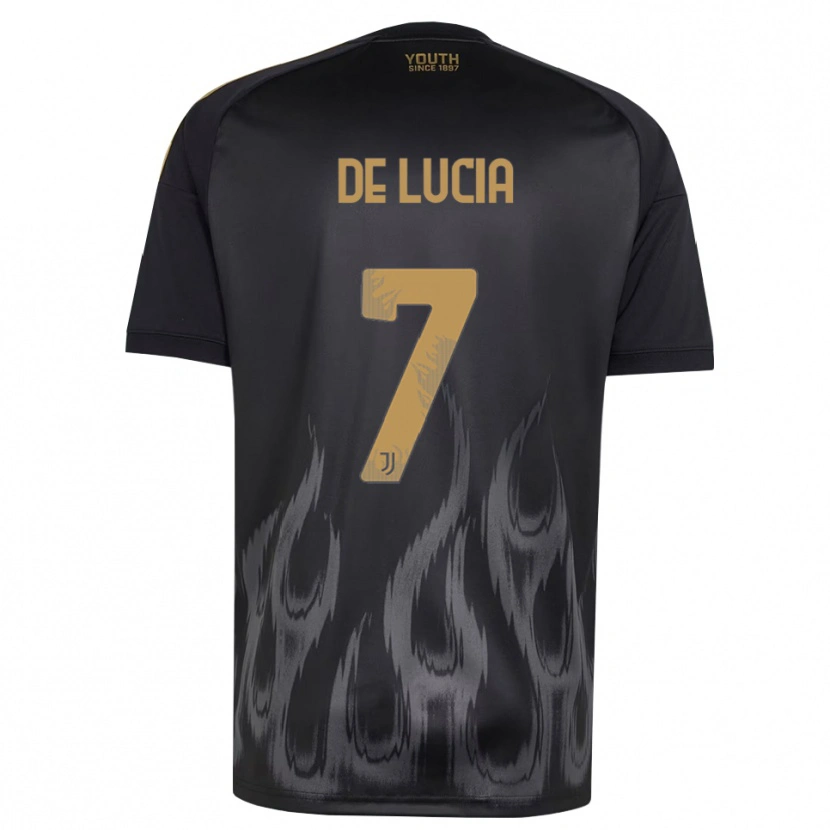Danxen Kinder Raffaele De Lucia #7 Schwarz Braun Ausweichtrikot Trikot 2026/27 T-Shirt Schweiz