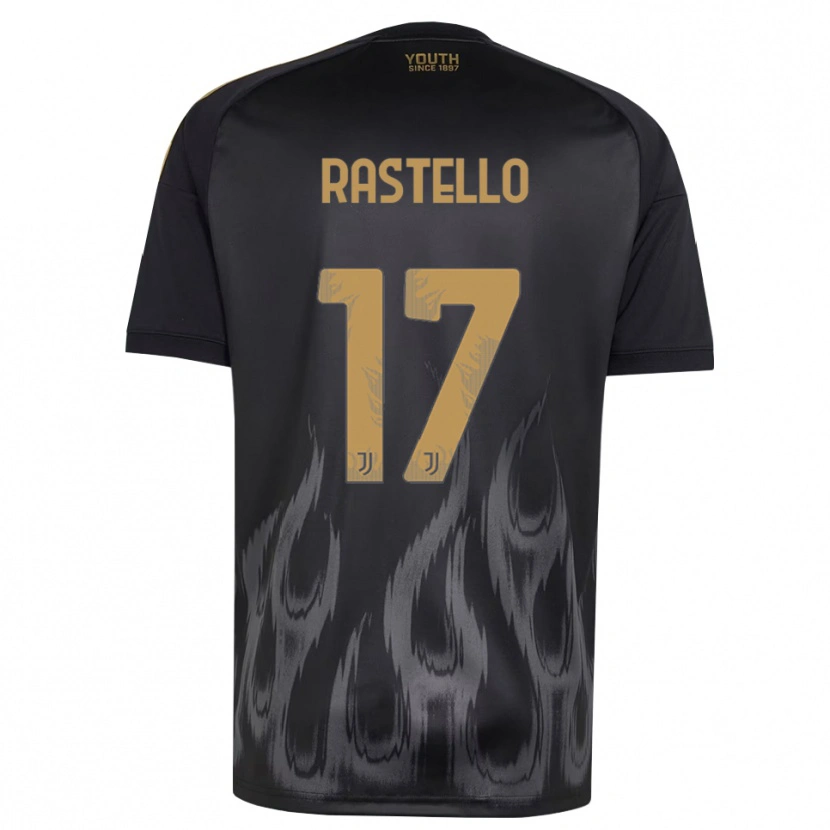 Danxen Kinder Edoardo Rastello #17 Schwarz Braun Ausweichtrikot Trikot 2026/27 T-Shirt Schweiz