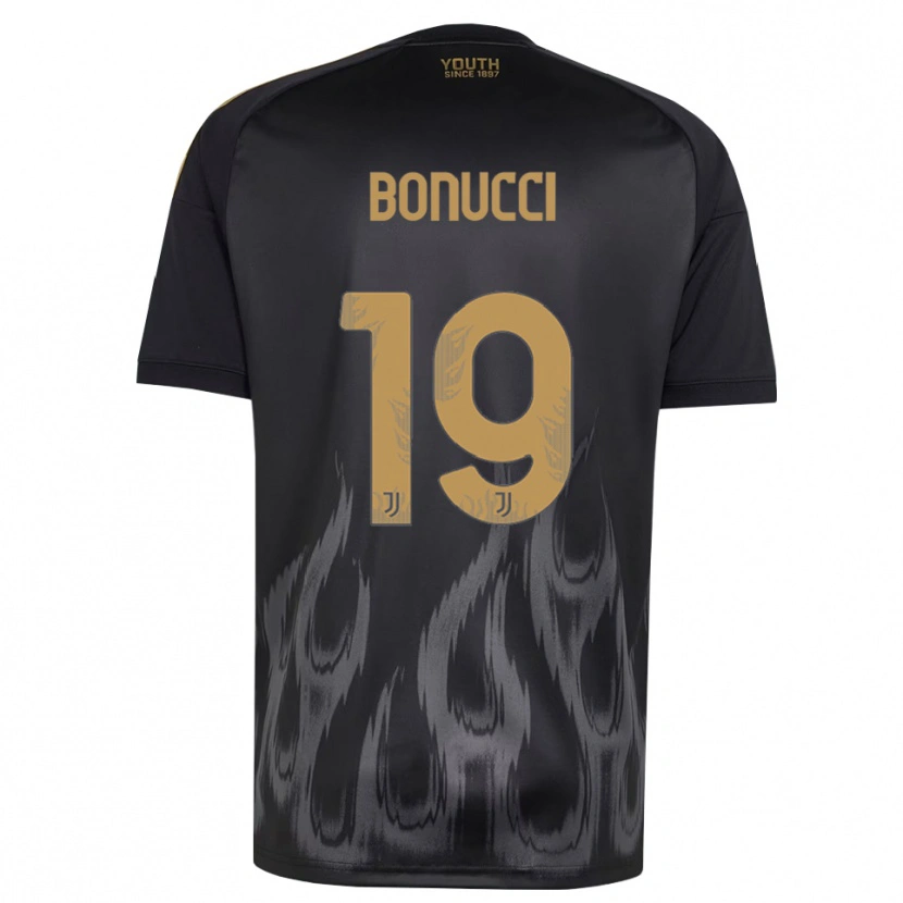 Danxen Kinder Leonardo Bonucci #19 Schwarz Braun Ausweichtrikot Trikot 2026/27 T-Shirt Schweiz