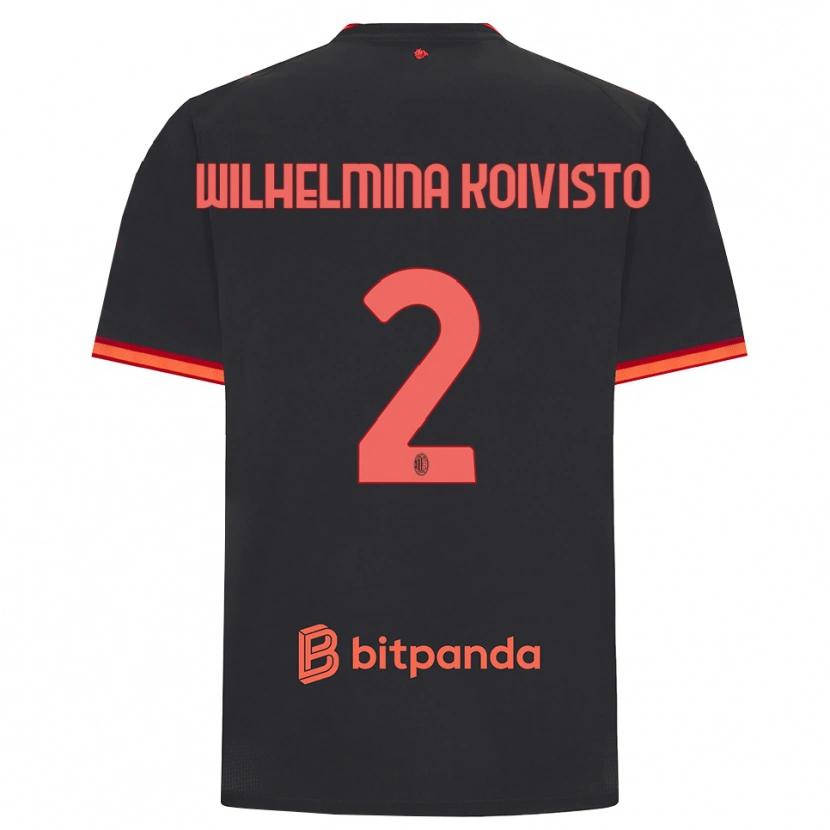 Danxen Kinder Emma Wilhelmina Koivisto #2 Schwarz Rot Ausweichtrikot Trikot 2026/27 T-Shirt Schweiz