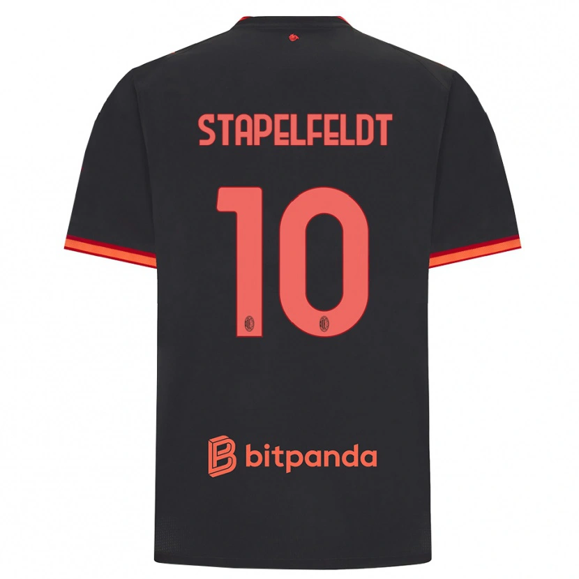 Danxen Kinder Nina Stapelfeldt #10 Schwarz Rot Ausweichtrikot Trikot 2026/27 T-Shirt Schweiz