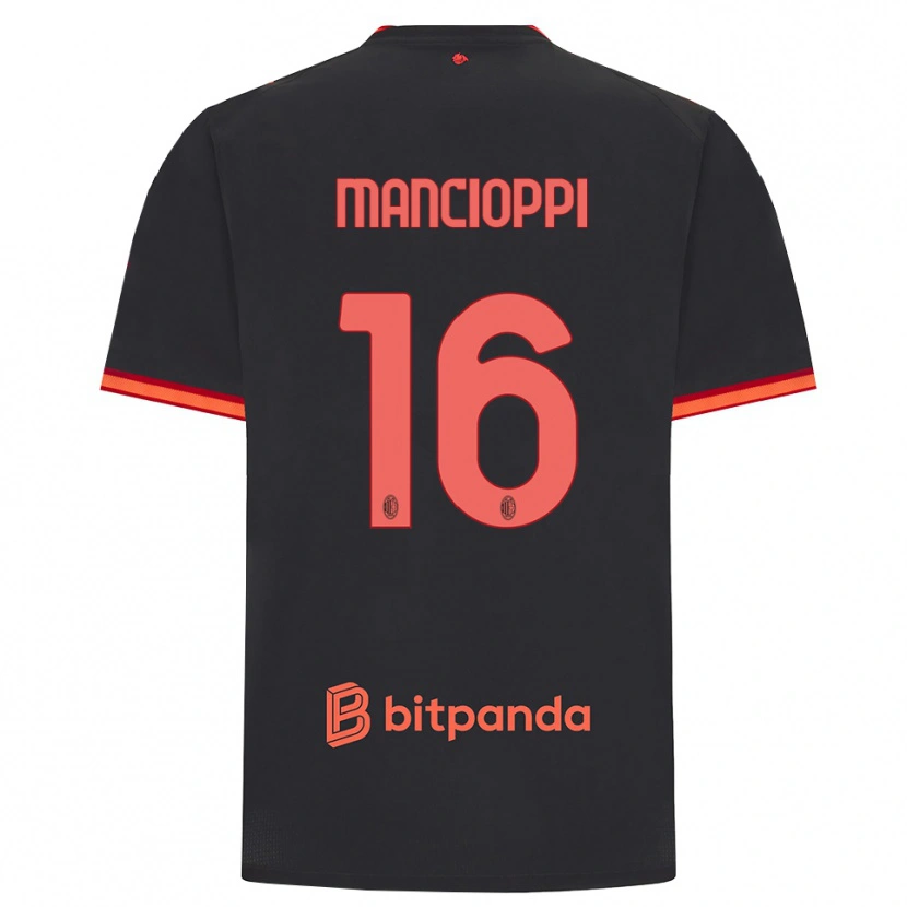 Danxen Kinder Tommaso Mancioppi #16 Schwarz Rot Ausweichtrikot Trikot 2026/27 T-Shirt Schweiz