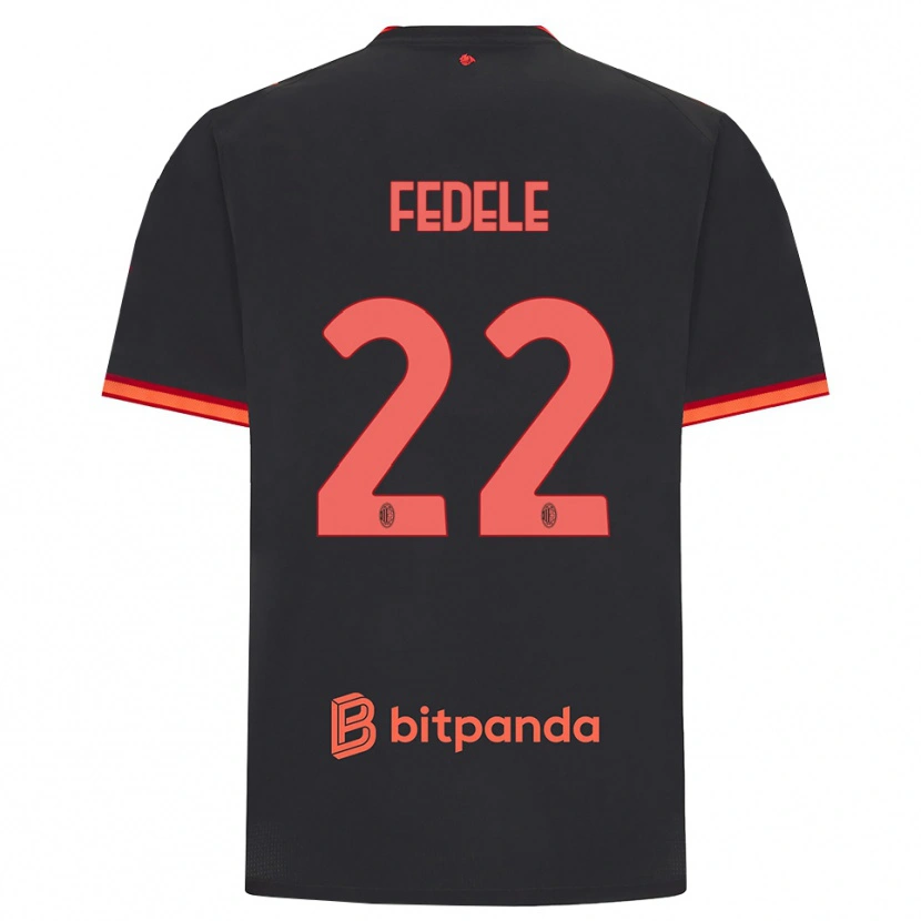Danxen Kinder Noemi Fedele #22 Schwarz Rot Ausweichtrikot Trikot 2026/27 T-Shirt Schweiz