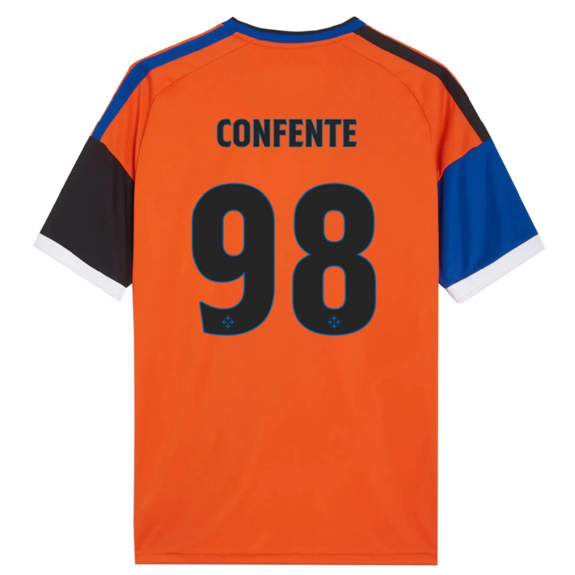 Danxen Kinder Alessandro Confente #98 Orange Blau Schwarz Weiß Auswärtstrikot Trikot 2026/27 T-Shirt Schweiz