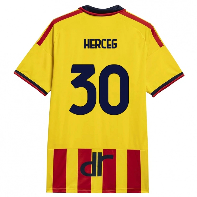 Danxen Herren Lovro Herceg #30 Gelb Rot Heimtrikot Trikot 2026/27 T-Shirt Schweiz