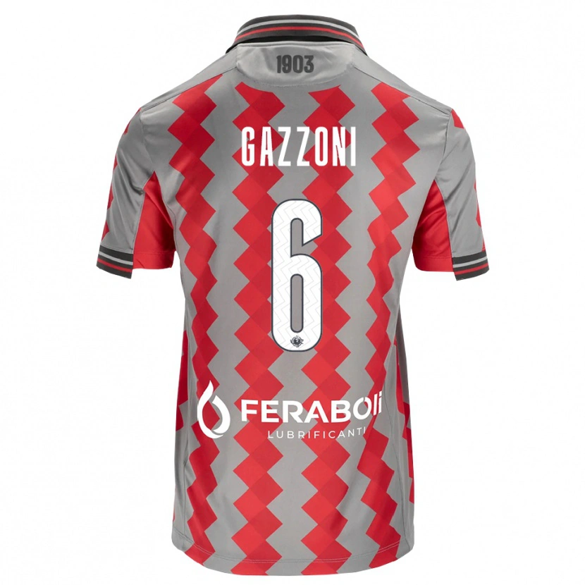 Danxen Herren Matteo Gazzoni #6 Grau Rot Weiß Heimtrikot Trikot 2026/27 T-Shirt Schweiz