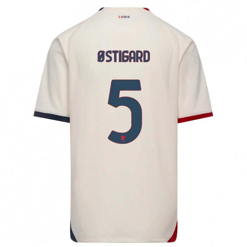 Danxen Herren Leo Østigård #5 Creme Rot Auswärtstrikot Trikot 2026/27 T-Shirt Schweiz